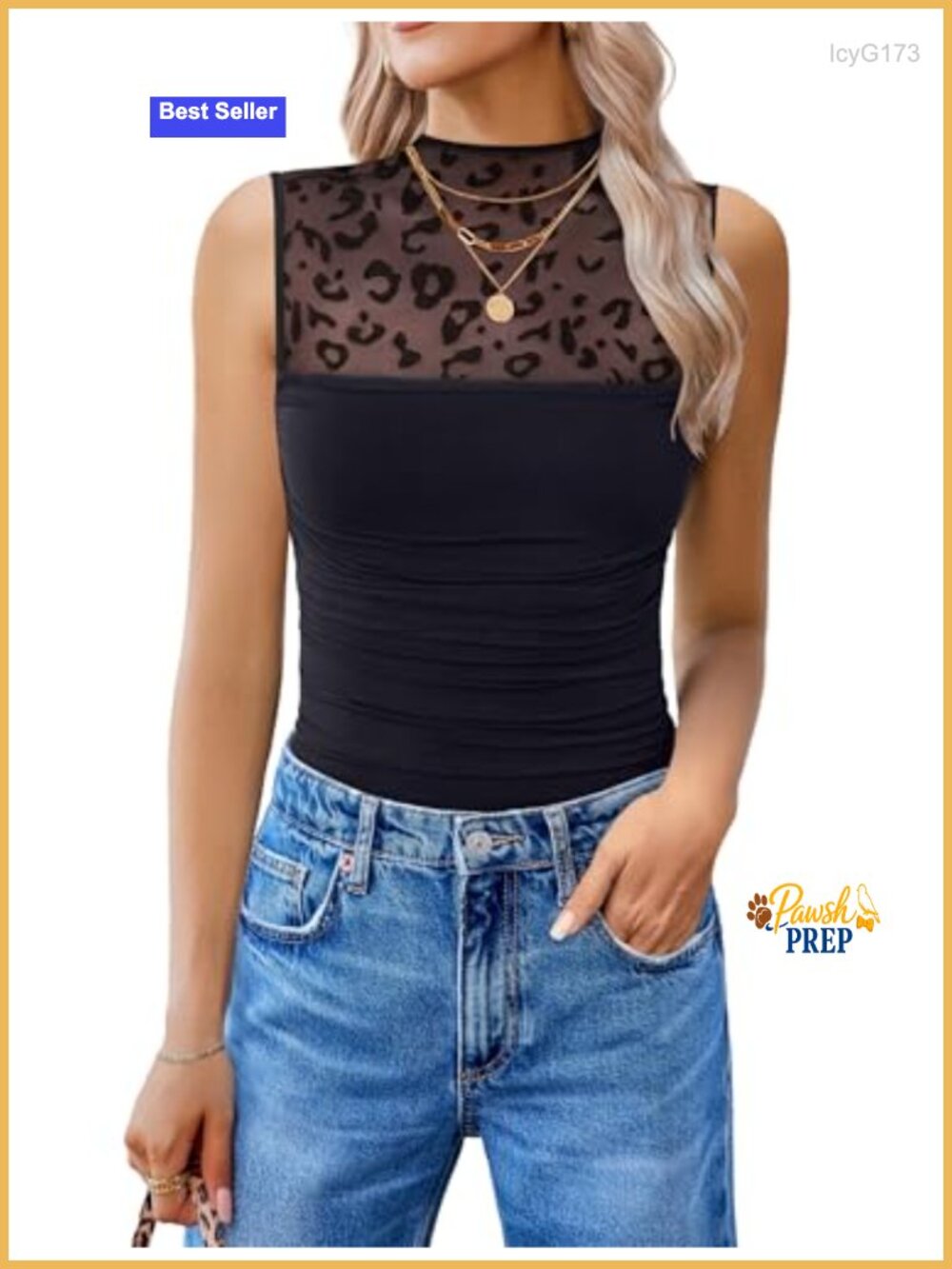 Women's Mock Neck Mesh Bodysuit Ruched Tank Top Sheer One Piece
